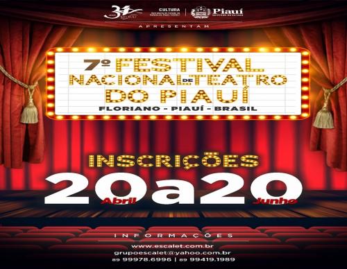 Lançado o Regulamento do 7º Festival Nacional de Teatro do Piauí